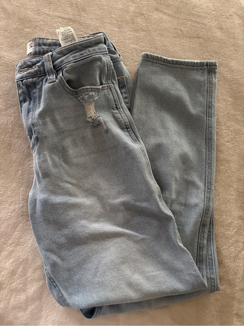 Hollister Light Blue High-Rise Mom Jeans